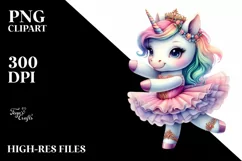 Colorful Baby Unicorn Dancer PNG Product Image 1