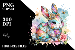 Colorful Whimsical Bunny PNG Product Image 2