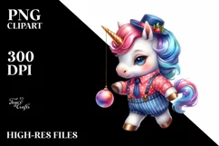 Colorful Baby Unicorn Dance PNG Product Image 1