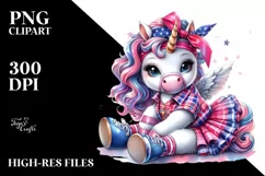 Colorful Baby Unicorn Dance PNG Product Image 1