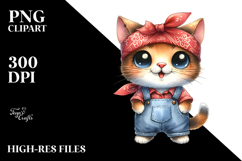 Expressive Baby Cat Bandana Clipart Product Image 2
