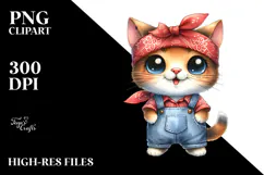 Expressive Baby Cat Bandana Clipart Product Image 2