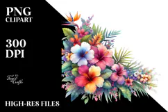 Colorful Hawayan Flowers | Clipart Product Image 2