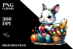 Quirky Baby Bunny Holding Basket | Sublimation | Clipart Product Image 3