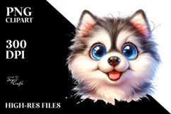Cute Siberian Husky PNG Product Image 2