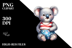 Digital Watercolor with Baby Koala in Beachwear Product Image 2