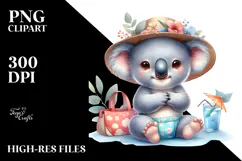 Baby Koala Wearing Beachwear PNG Product Image 2