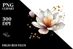 Magnolia with Golden Insertions, High-Res PNG Product Image 2