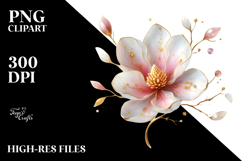 Magnolia with Golden Insertions, High-Res PNG Product Image 2