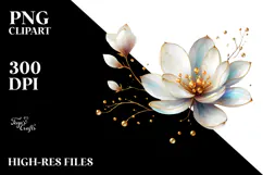 Magnolia with Golden Insertions, High-Res PNG Product Image 2