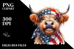 Patriotic Cow | Goofy Cow | Clipart Product Image 1
