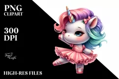 Cute Unicorn Dancer With Haircut | Clipart Product Image 1