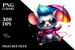 Watercolor Vibrant Mouse Dancing PNG Product Image 2