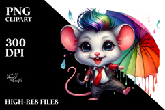 Watercolor Vibrant Mouse Dancing PNG Product Image 2