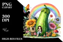 Colorful Fairy House Vegetable Rainbow | Clipart Product Image 1