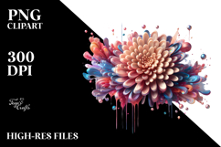 Colorful Shiny Chrysanthemum Frame PNG Product Image 2