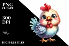 Excited Baby Rooster Goofy Teeth Clipart Product Image 1
