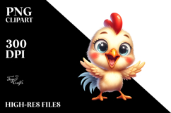 Excited Baby Rooster Goofy Teeth Clipart Product Image 2