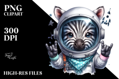 Energic Baby Zebra with Astronaut Helmet PNG Product Image 2
