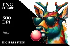 Quirky Deer Portrait with Sunglasses | Sublimation | Clipart Product Image 3