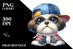 Watercolor Shih Tzu Hat Sports Shoes Funny Haircut Clipart Product Image 2