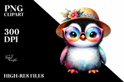 Cute Baby Penguin Sun es | Sublimation | Clipart Product Image 1