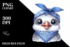 Happy Funny Dove Bandana Clipart Product Image 3