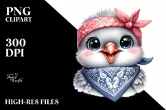 Happy Funny Dove Bandana Clipart Product Image 3