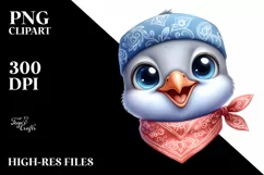 Happy Funny Dove Bandana Clipart Product Image 3