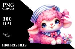 Cute Baby Lamb Sailor PNG Product Image 2