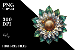 Sunflower with Metallic Accents PNG Product Image 2