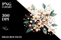 Wooden Stained Jasmine | Golden Splash Clipart Product Image 3