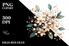 Wooden Stained Jasmine | Golden Splash Clipart Product Image 3