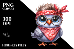 Watercolor Funny Dove Standing Bandana Fancy es Sublimation Product Image 2