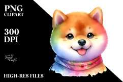 Watercolor Shiba Inu Clipart Product Image 1