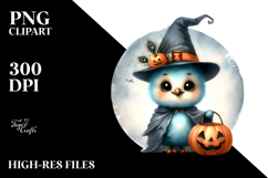 Cute Peacock Halloween Retro Attire PNG Product Image 2