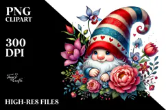 Detailed Valentines Gnome Watercolor PNG Product Image 2
