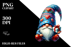 Detailed Valentines Gnome Watercolor PNG Product Image 2