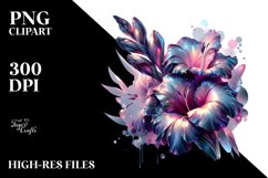 Glossy Gladiolus Watercolor Splash | Sublimation | Clipart Product Image 1