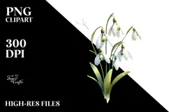 Snowdrop with Metallic Accents PNG Product Image 2