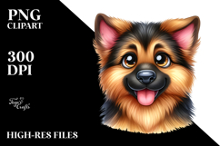 Watercolor Baby German Shepherd Cartoon, Transparent PNG Product Image 2
