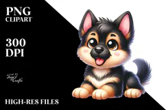 Happy German Shepherd Cartoon, Transparent PNG Product Image 2