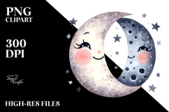 Smiling Whimsical Moon, Transparent PNG Product Image 2