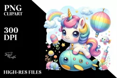 Cute Baby Unicorn Submarine PNG Product Image 3