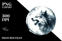 Werewolf Washed Watercolor PNG Product Image 2