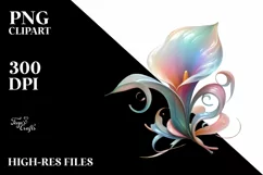 Calla Lily in Abstract Pastel PNG Product Image 1