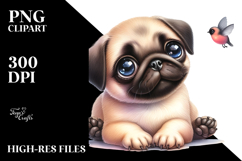 Happy Baby Pug PNG Product Image 2