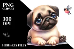 Happy Baby Pug PNG Product Image 2