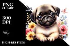 Happy Baby Pug PNG Product Image 2