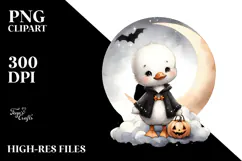Washed Watercolor Halloween Swan PNG Product Image 2